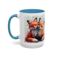 Foxy Lovers Valentines Day Accent Coffee Mug (11, 15oz)! Free Shipping! Microwave and Dishwasher Safe! BPA Free