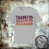 Thankful Grateful Blessed Thanksgiving Fall Vibes Retro Unisex Graphic Tees!