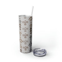 Western Neutrals Thunderbird and Arrows Skinny Tumbler with Straw, 20oz!