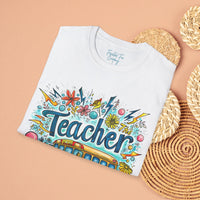 The Teacher Floral School Bus Unisex Graphic Tees! All New Heather Colors!!! Free Shipping!!! Back To School!