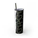 Nurse Life Cow Printed Skinny Tumbler with Straw, 20oz! Multiple Colors! Medical Vibes!