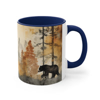 Acid Wash Black Bears Grey and Orange Autumn Accent Coffee Mug, 11oz! Multiple Colors Available! Fall Vibes!