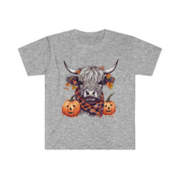 Highlander Scottish Cow Jacko-lantern Unisex Graphic Tees! Halloween! Fall Vibes!