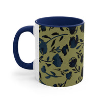 Boho Green Florals Accent Coffee Mug, 11oz! Free Shipping! Great For Gifting! Lead and BPA Free!