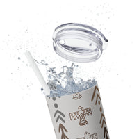 Western Neutrals Thunderbird and Arrows Skinny Tumbler with Straw, 20oz!