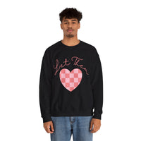 Valentines Day Let Them Plaid Heart Edition Unisex Sweatshirt! Retro! Free Shipping!!!