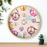 Retro Pastel Peace Signs Print Wall Clock! Perfect For Gifting! Free Shipping!!! 3 Colors Available!