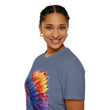 Indian Head Dress Colorful Rainbow Unisex Graphic Tees! Summer Vibes! All New Heather Colors!!! Free Shipping!!!