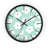 Retro Pastel Green Florals Print Wall Clock! Perfect For Gifting! Free Shipping!!! 3 Colors Available!