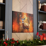 Western Mountain Deer Scenery in Oranges and Browns Canvas Gallery Wraps!