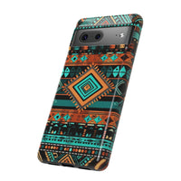 Turquoise Aztec Tough Cases! Cellphone Cases! Multiple Sizes Available! Apple iPhone, Samsung Galaxy, and Google Pixel devices!