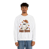 Boo Haw Retro Ghost Unisex Heavy Blend Crewneck Sweatshirt! Halloween! Fall Vibes!