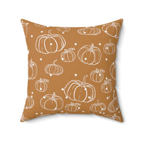 Cream and White Polka Dot Pumpkin Square Pillow! Halloween! Fall Vibes!