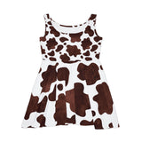 Brown and White Cow Print Women's Fit n Flare Dress! Free Shipping!!! New!!! Sun Dress! Beach Cover Up! Night Gown! So Versatile!