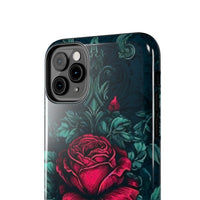 Stained Glass Teal and Roses Gothic Inspired Halloween Tough Phone Cases! Fall Vibes!