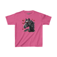 Valentines Day Black Horse Red Hearts Kids Heavy Cotton Tee! Foxy Kids! Free Shipping!