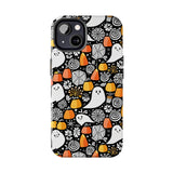 Spider Webs and Candy Corn Little Ghost Halloween Tough Phone Cases! Fall Vibes!