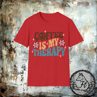 Coffee Is My Therapy Smiley Retro Unisex Graphic Tees! Sarcastic Vibes!