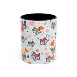 Coffee Mug - Fox Heart Medley Valentines Day Mug (11, 15oz)