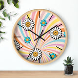 Retro Rainbow Daisy Pastel Print Wall Clock! Perfect For Gifting! Free Shipping!!! 3 Colors Available!