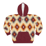 Magenta Cream Aztec Unisex Pullover Hoodie! All Over Print! New!!!