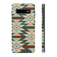 Teal and Brown Aztec Tough Cases! Cellphone Cases! Multiple Sizes Available! Apple iPhone, Samsung Galaxy, and Google Pixel devices!