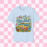 The Teacher Floral School Bus Unisex Graphic Tees! All New Heather Colors!!! Free Shipping!!! Back To School!