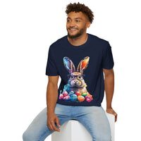 Easter Bunny Glasses With Eggs Unisex Graphic Tees! Spring Vibes! All New Heather Colors!!! Free Shipping!!!