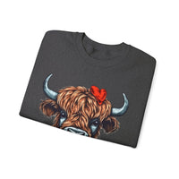 Valentines Day Highlander Cow Love Unisex Sweatshirt! Retro! Plus Sizes Available!