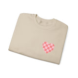 Valentines Day Pink Plaid Heart Basics Pocket Design Edition Unisex Sweatshirt! Retro! Free Shipping!!!