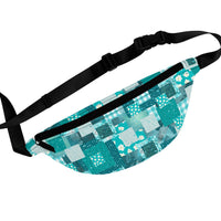 Boho Teal Patchwork Quilted Unisex Fanny Pack! Free Shipping! One Size Fits Most!