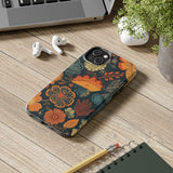 Fall Florals Navy Blue and Orange Tough Phone Cases! Fall Vibes!