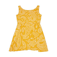 Western Yellow and White Bandana Print Women's Fit n Flare Dress! Free Shipping!!! New!!! Sun Dress! Beach Cover Up! Night Gown! So Versatile!