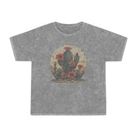 Floral Cactus Distressed Unisex Mineral Wash T-Shirt! New Colors! Free Shipping!!!