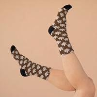 Brown Daisy Unisex Eco Friendly Recycled Poly Socks!!! Free Shipping!!! 58% Recycled Materials!