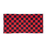 Red and Black Plaid 100 Percent Cotton Backing Beach Towel! Free Shipping!!! Gift to a Friend! Travel in Style!