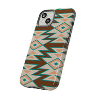 Teal and Brown Aztec Tough Cases! Cellphone Cases! Multiple Sizes Available! Apple iPhone, Samsung Galaxy, and Google Pixel devices!