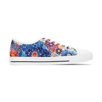 Boho Watercolor Floral Stamp Women's Low Top Sneakers! Free Shipping! Specialty Buy!