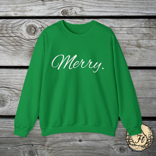 Merry Period Christmas Cursive edition Unisex Heavy Blend Crewneck Sweatshirt!