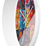 Boho Quilted Patchwork in Yellow Print Wall Clock! Perfect For Gifting! Free Shipping!!! 3 Colors Available!