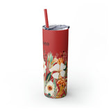 Custom Name Personalized Botanical Garden Tumblers Skinny Tumbler with Straw, 20oz! Multiple Colors Available!