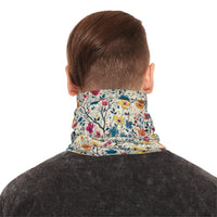 Floral Blue Vines Print Lightweight Neck Gaiter! 4 Sizes Available! Free Shipping! UPF +50! Great For All Outdoor Sports!