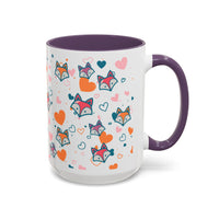 Coffee Mug - Fox Heart Medley Valentines Day Mug (11, 15oz)