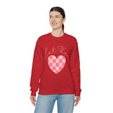 Valentines Day Let Them Plaid Heart Edition Unisex Sweatshirt! Retro! Free Shipping!!!