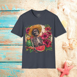 Watermelon Skeleton Unisex Graphic Tees! Summer Vibes! All New Heather Colors!!! Free Shipping!!!