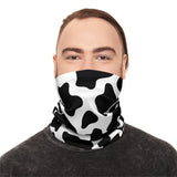 Black and White Cow Print Lightweight Neck Gaiter! 4 Sizes Available! Free Shipping! UPF +50! Great For All Outdoor Sports!