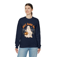 Just Fang On Retro Ghost Unisex Heavy Blend Crewneck Sweatshirt! Halloween! Fall Vibes!