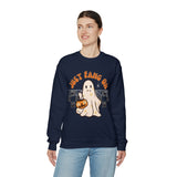 Just Fang On Retro Ghost Unisex Heavy Blend Crewneck Sweatshirt! Halloween! Fall Vibes!