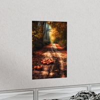 Autumn Pumpkin Patch Road Premium Matte Vertical Posters! Fall Vibes!