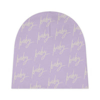 Lavender Baby Beanie in Cursive! Free Shipping! Great for Gifting!